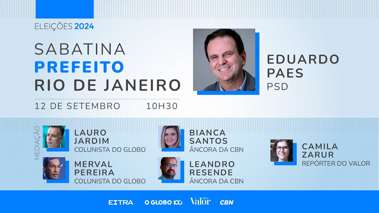 Sabatina com Eduardo Paes: o que os candidatos à prefeitura do Rio propõem